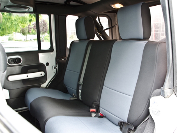 Jeepshop24 - Sitzbezug-Set hinten schwarz/charcoal Neopren 4