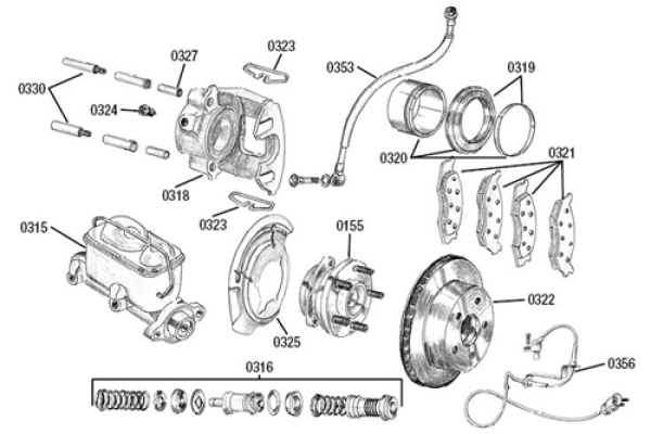 Bremsscheibe Vorderachse (Durchmesser 332 mm)