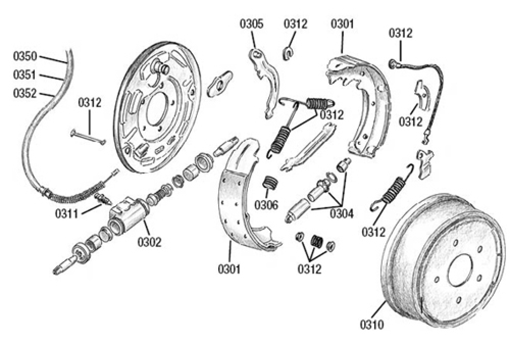Bremsbackensatz - Hinterachse Dana 44