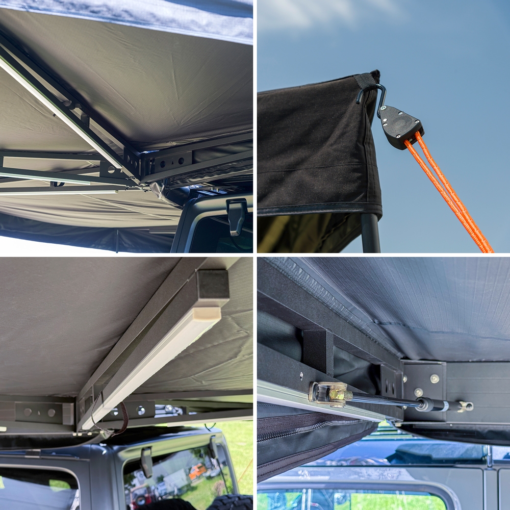 Markise Aluminium 360° Grau 